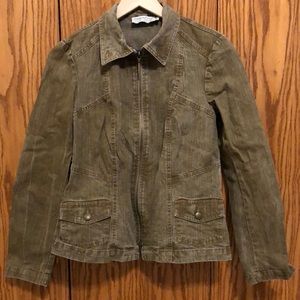 Women’s Tribal, brown jean jacket, size 4.